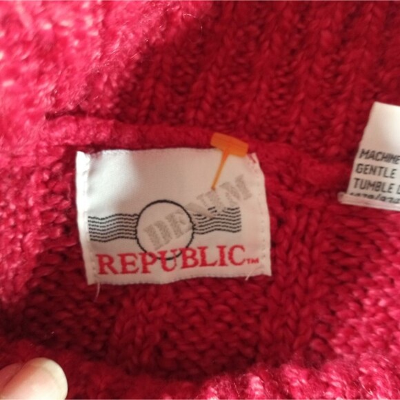 Denim Republic Red Turtleneck Sweater Vintage size L - Picture 3 of 7